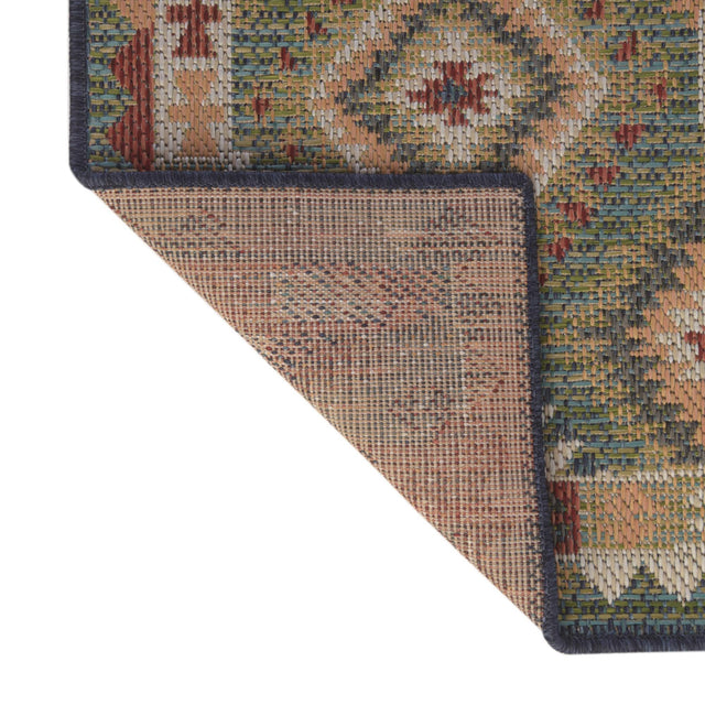 Green 2' x 6' Baja Outdoor Runner Area Rug Weather Resistant for Patio, Deck, Terrace, Balcony, Porch 100% Polypropylene Modern Outside Decor for Sale at Rug Engine