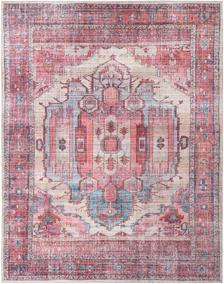 Washable Beige 10' 6 x 13' 1 Maahru Rectangle Area Rug Easy to Clean Stain Resistant & Durable Polyester Chenille Carpet for Living, Dining, Bedrooms, Kitchen for Sale at Rug Engine