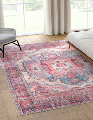 Washable Beige 2' x 3' 1 Maahru Rectangle Area Rug Easy to Clean Stain Resistant & Durable Polyester Chenille Carpet for Living, Dining, Bedrooms, Kitchen for Sale at Rug Engine
