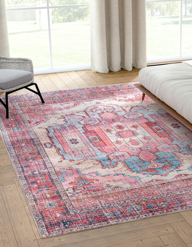Washable Beige 9' 2 x 12' Maahru Rectangle Area Rug Easy to Clean Stain Resistant & Durable Polyester Chenille Carpet for Living, Dining, Bedrooms, Kitchen for Sale at Rug Engine
