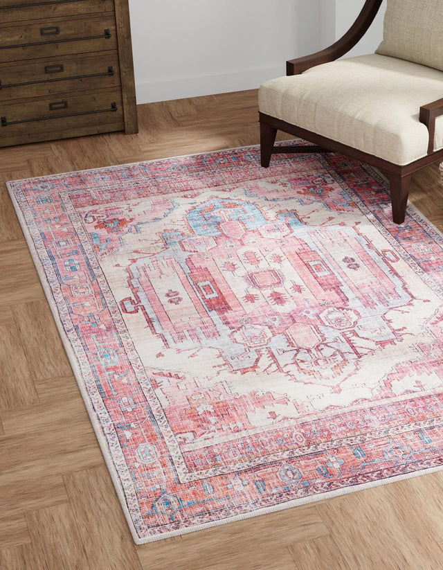 Washable Beige 9' 2 x 12' Maahru Rectangle Area Rug Easy to Clean Stain Resistant & Durable Polyester Chenille Carpet for Living, Dining, Bedrooms, Kitchen for Sale at Rug Engine