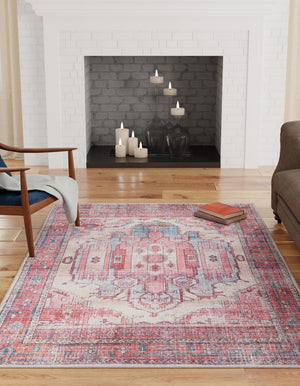 Washable Beige 9' 2 x 12' Maahru Rectangle Area Rug Easy to Clean Stain Resistant & Durable Polyester Chenille Carpet for Living, Dining, Bedrooms, Kitchen for Sale at Rug Engine