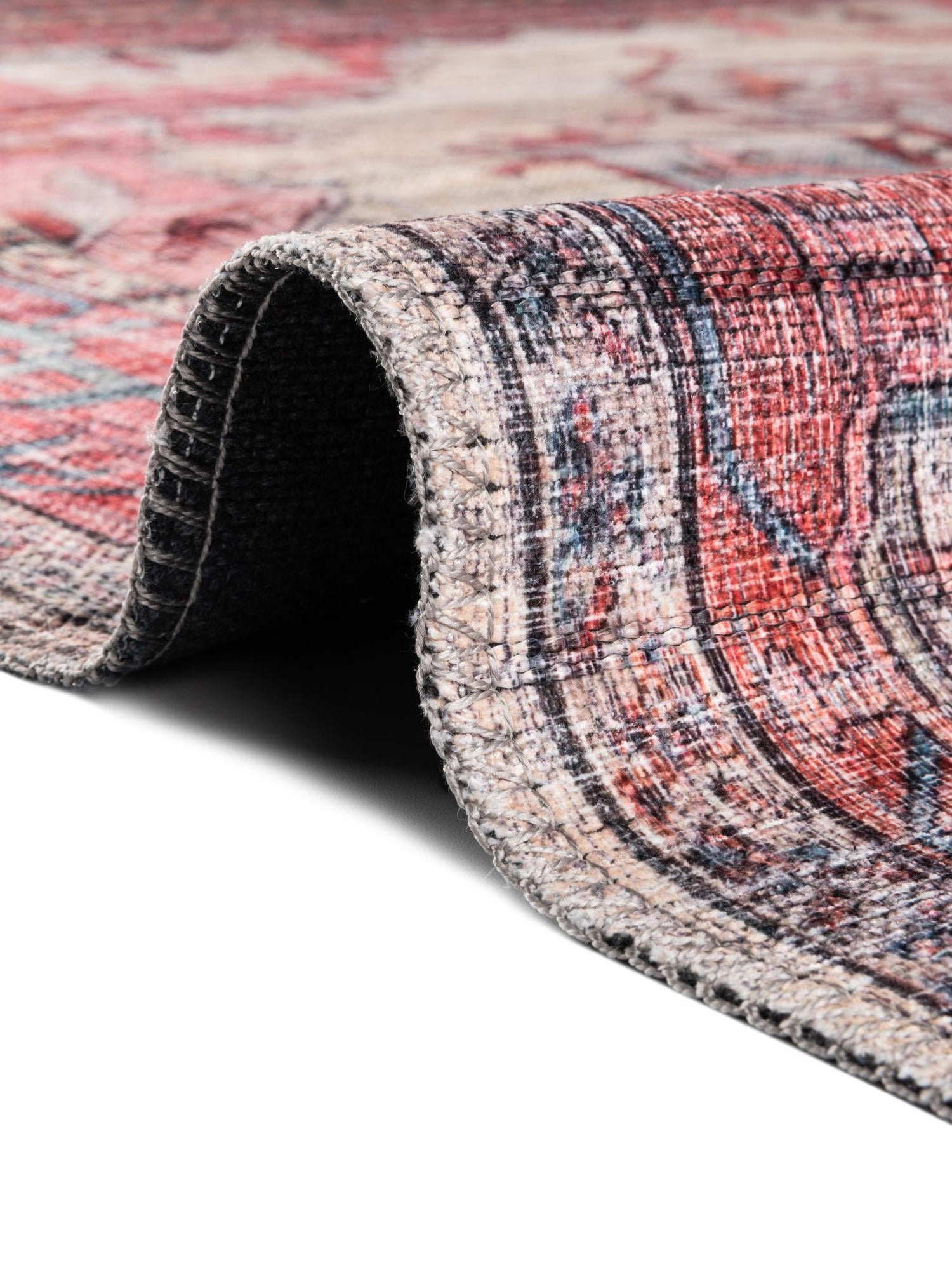 Washable Beige 7' 10 x 10' Maahru Rectangle Area Rug Easy to Clean Stain Resistant & Durable Polyester Chenille Carpet for Living, Dining, Bedrooms, Kitchen for Sale at Rug Engine