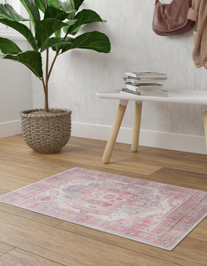 Washable Beige 4' 1 x 6' 1 Maahru Rectangle Area Rug Easy to Clean Stain Resistant & Durable Polyester Chenille Carpet for Living, Dining, Bedrooms, Kitchen for Sale at Rug Engine