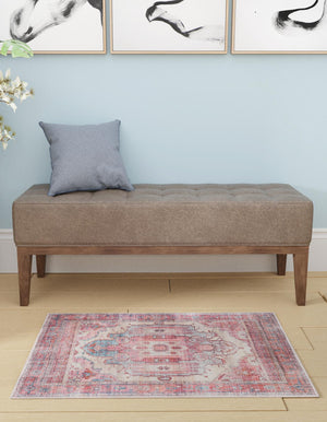 Washable Beige 7' 10 x 10' Maahru Rectangle Area Rug Easy to Clean Stain Resistant & Durable Polyester Chenille Carpet for Living, Dining, Bedrooms, Kitchen for Sale at Rug Engine