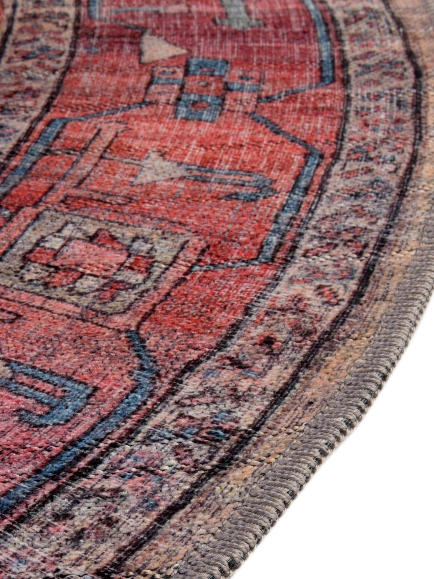 Washable Beige 5' 3 x 8' Maahru Oval Area Rug Easy to Clean Stain Resistant & Durable Polyester Chenille Carpet for Living, Dining, Bedrooms, Kitchen for Sale at Rug Engine