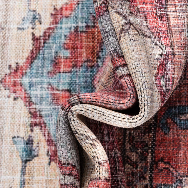 Beige 2' x 3' Maahru Washable Oval Rug