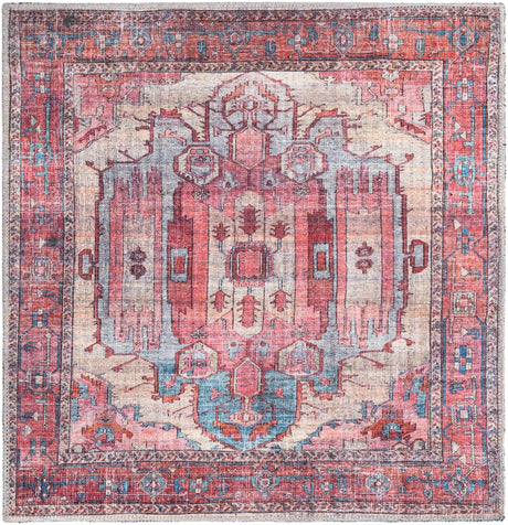 Beige 3' 3 x 3' 3 Maahru Washable Square Rug