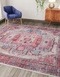 Washable Beige 5' 3 x 5' 3 Maahru Square Area Rug Easy to Clean Stain Resistant & Durable Polyester Chenille Carpet for Living, Dining, Bedrooms, Kitchen for Sale at Rug Engine