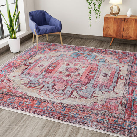 Washable Beige 3' 3 x 3' 3 Maahru Square Area Rug Easy to Clean Stain Resistant & Durable Polyester Chenille Carpet for Living, Dining, Bedrooms, Kitchen for Sale at Rug Engine