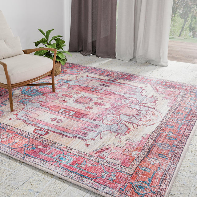 Washable Beige 3' 3 x 3' 3 Maahru Square Area Rug Easy to Clean Stain Resistant & Durable Polyester Chenille Carpet for Living, Dining, Bedrooms, Kitchen for Sale at Rug Engine