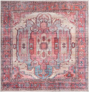 Washable Beige 10' 6 x 10' 6 Maahru Square Area Rug Easy to Clean Stain Resistant & Durable Polyester Chenille Carpet for Living, Dining, Bedrooms, Kitchen for Sale at Rug Engine