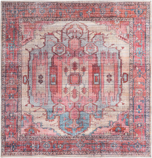 Washable Beige 10' 6 x 10' 6 Maahru Square Area Rug Easy to Clean Stain Resistant & Durable Polyester Chenille Carpet for Living, Dining, Bedrooms, Kitchen for Sale at Rug Engine