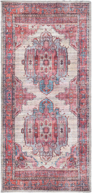 Washable Beige 2' x 4' 1 Maahru Runner Area Rug Easy to Clean Stain Resistant & Durable Polyester Chenille Carpet for Living, Dining, Bedrooms, Kitchen for Sale at Rug Engine