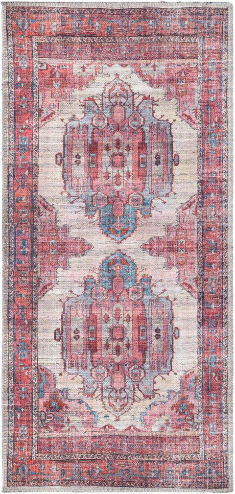 Washable Beige 2' x 4' 1 Maahru Runner Area Rug Easy to Clean Stain Resistant & Durable Polyester Chenille Carpet for Living, Dining, Bedrooms, Kitchen for Sale at Rug Engine