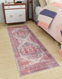 Washable Beige 2' x 8' Maahru Runner Area Rug Easy to Clean Stain Resistant & Durable Polyester Chenille Carpet for Living, Dining, Bedrooms, Kitchen for Sale at Rug Engine