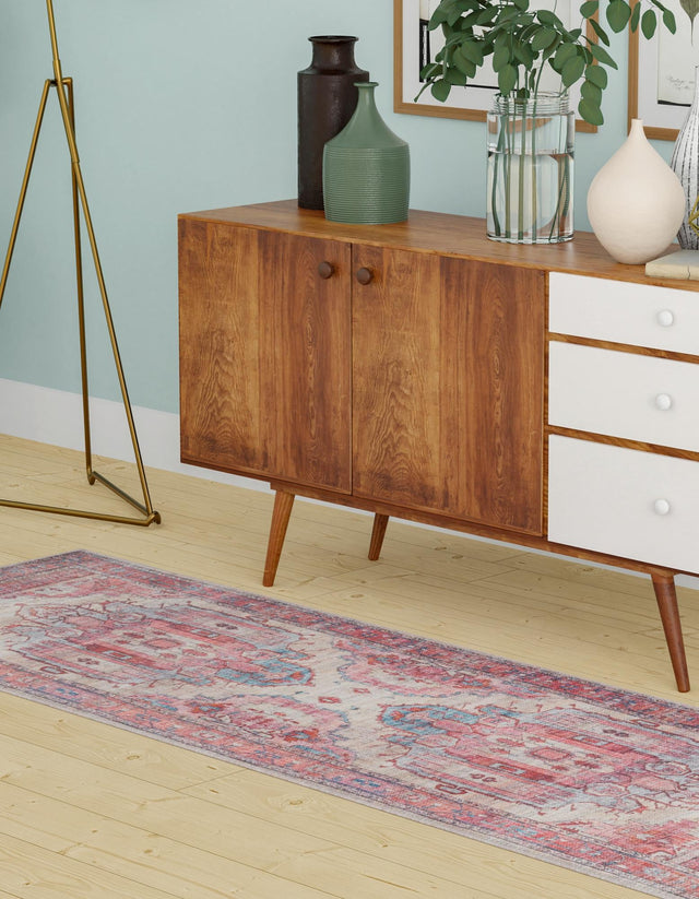 Beige 2' x 6' Maahru Washable Runner Rug