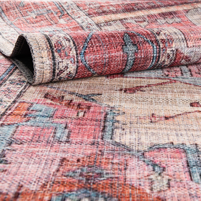 Beige 2' x 6' Maahru Washable Runner Rug