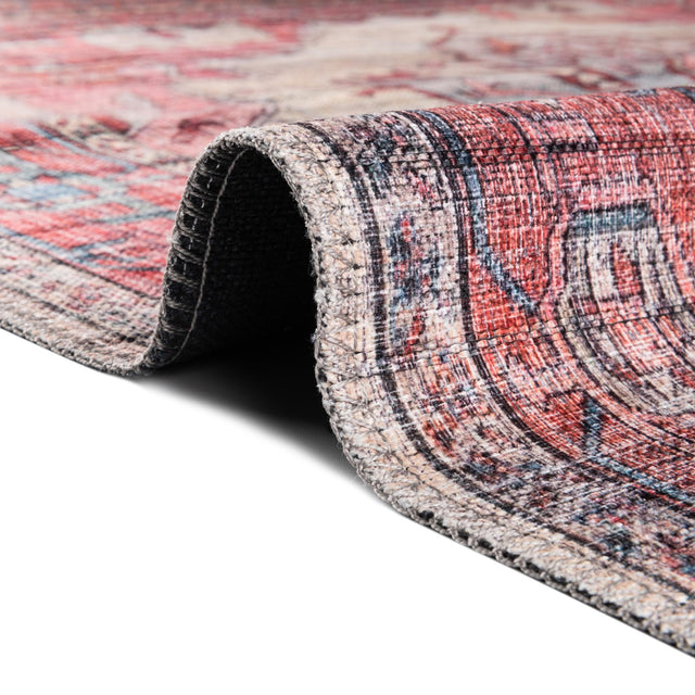 Beige 2' x 6' Maahru Washable Runner Rug