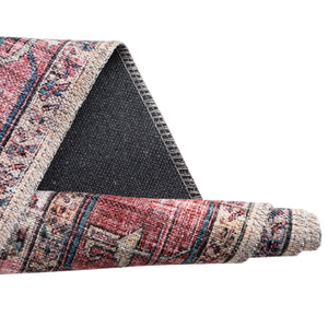 Beige 2' x 6' Maahru Washable Runner Rug