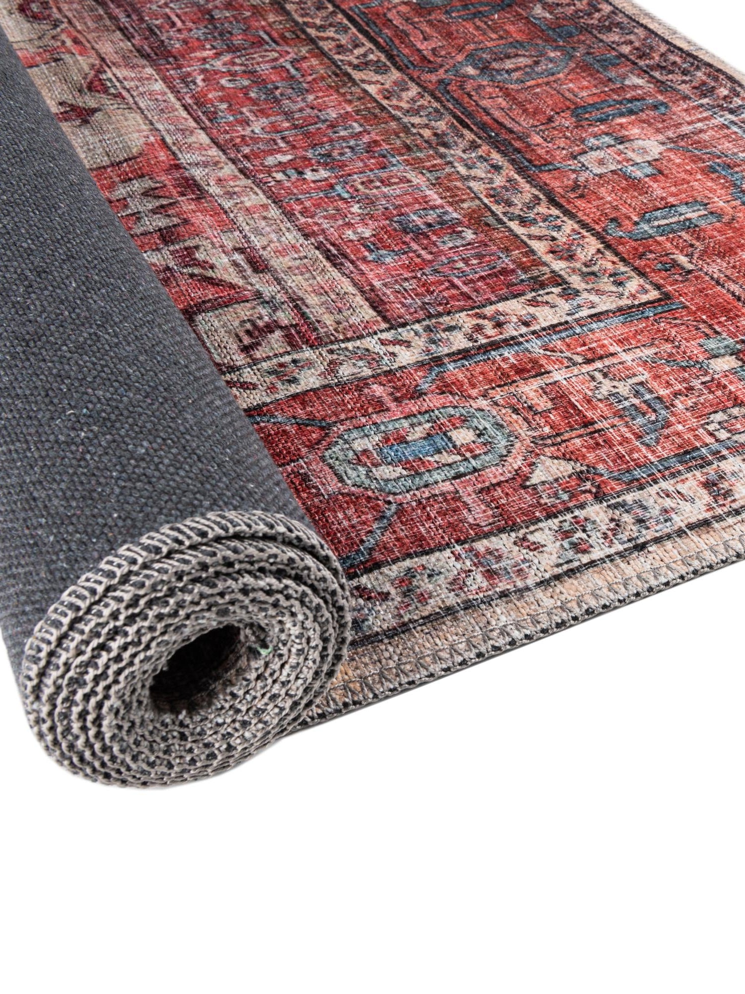 Washable Beige 2' x 6' 1 Maahru Runner Area Rug Easy to Clean Stain Resistant & Durable Polyester Chenille Carpet for Living, Dining, Bedrooms, Kitchen for Sale at Rug Engine