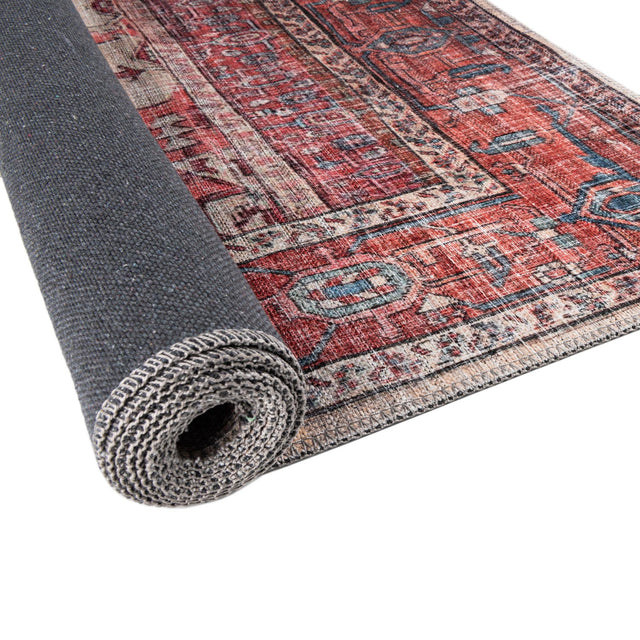Beige 2' x 6' Maahru Washable Runner Rug