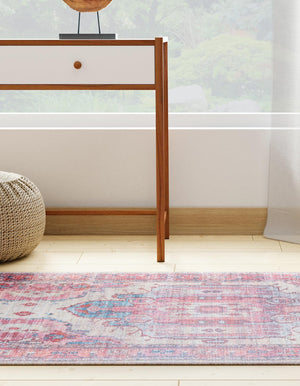 Beige 2' x 6' Maahru Washable Runner Rug