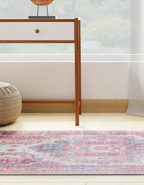 Washable Beige 2' x 6' 1 Maahru Runner Area Rug Easy to Clean Stain Resistant & Durable Polyester Chenille Carpet for Living, Dining, Bedrooms, Kitchen for Sale at Rug Engine