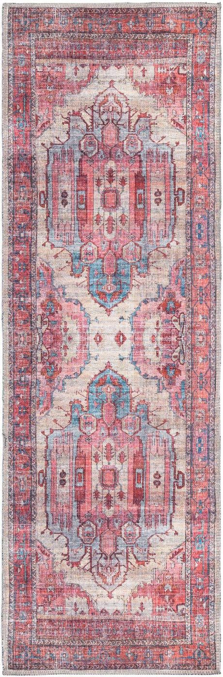 Beige 2' x 6' Maahru Washable Runner Rug