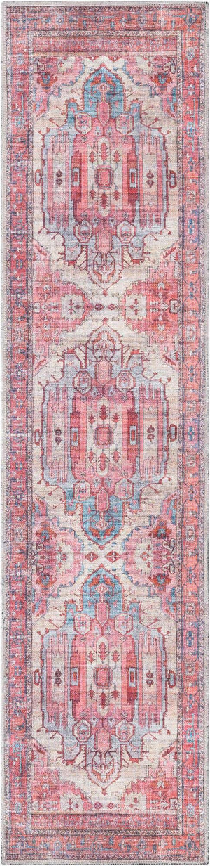 Washable Beige 2' x 8' Maahru Runner Area Rug Easy to Clean Stain Resistant & Durable Polyester Chenille Carpet for Living, Dining, Bedrooms, Kitchen for Sale at Rug Engine