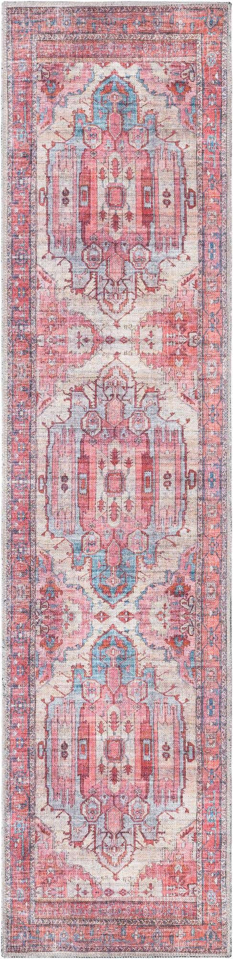 Washable Beige 2' x 8' Maahru Runner Area Rug Easy to Clean Stain Resistant & Durable Polyester Chenille Carpet for Living, Dining, Bedrooms, Kitchen for Sale at Rug Engine