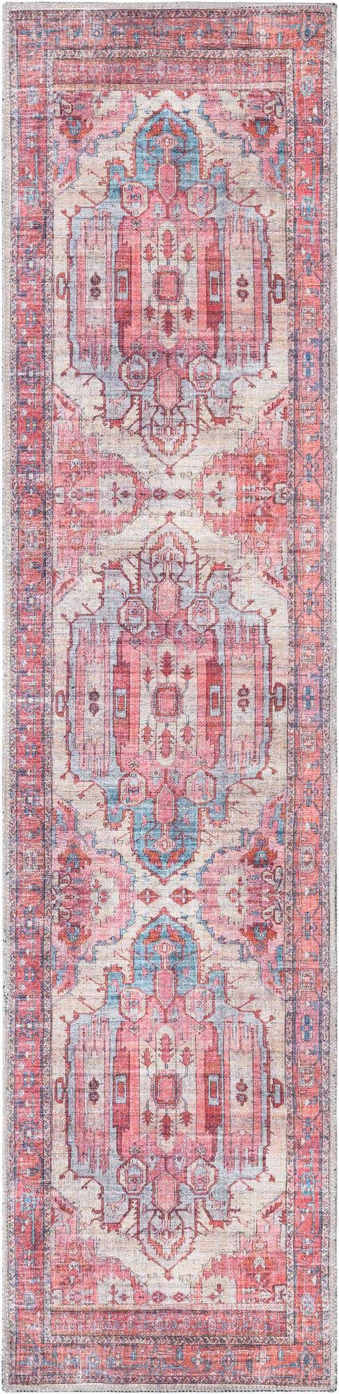 Washable Beige 2' x 8' Maahru Runner Area Rug Easy to Clean Stain Resistant & Durable Polyester Chenille Carpet for Living, Dining, Bedrooms, Kitchen for Sale at Rug Engine