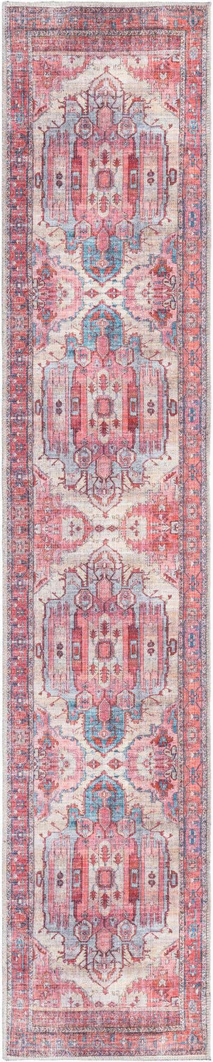 Washable Beige 2' x 10' Maahru Runner Area Rug Easy to Clean Stain Resistant & Durable Polyester Chenille Carpet for Living, Dining, Bedrooms, Kitchen for Sale at Rug Engine