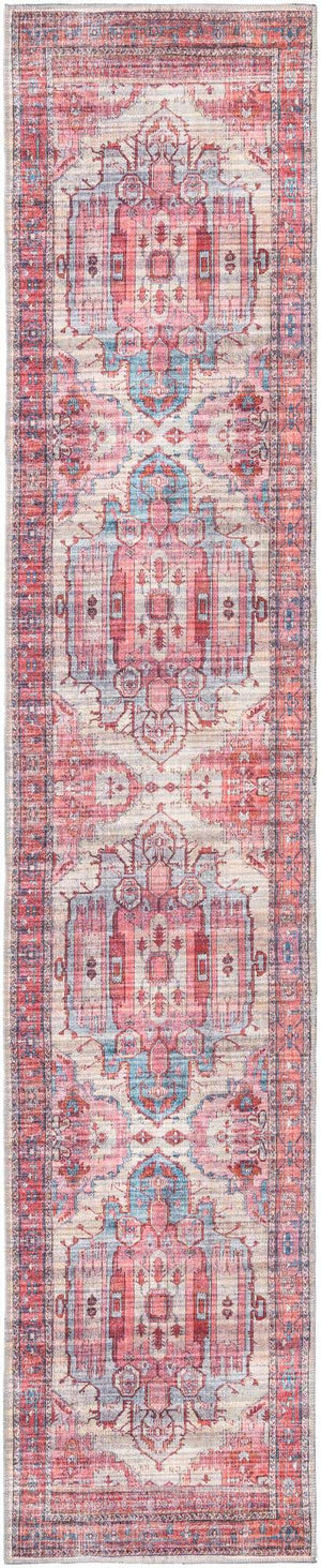 Washable Beige 2' 7 x 13' 1 Maahru Runner Area Rug Easy to Clean Stain Resistant & Durable Polyester Chenille Carpet for Living, Dining, Bedrooms, Kitchen for Sale at Rug Engine