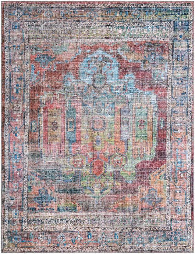 Washable Multicolor 10' 6 x 13' 1 Maahru Rectangle Area Rug Easy to Clean Stain Resistant & Durable Polyester Chenille Carpet for Living, Dining, Bedrooms, Kitchen for Sale at Rug Engine