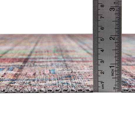 Washable Multicolor 7' 10 x 10' Maahru Rectangle Area Rug Easy to Clean Stain Resistant & Durable Polyester Chenille Carpet for Living, Dining, Bedrooms, Kitchen for Sale at Rug Engine