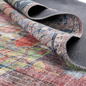 Washable Multicolor 9' 2 x 12' Maahru Rectangle Area Rug Easy to Clean Stain Resistant & Durable Polyester Chenille Carpet for Living, Dining, Bedrooms, Kitchen for Sale at Rug Engine