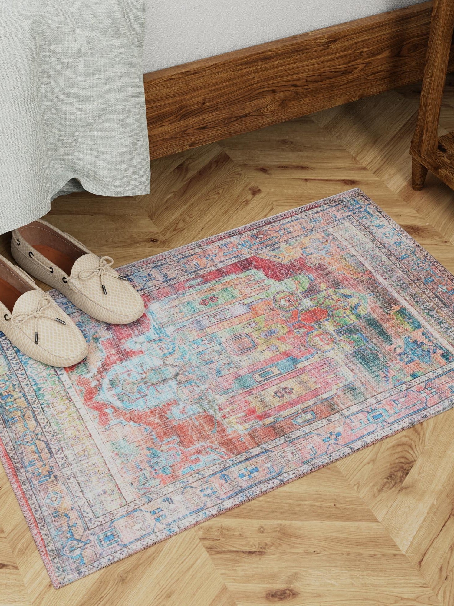 Washable Multicolor 10' 6 x 13' 1 Maahru Rectangle Area Rug Easy to Clean Stain Resistant & Durable Polyester Chenille Carpet for Living, Dining, Bedrooms, Kitchen for Sale at Rug Engine