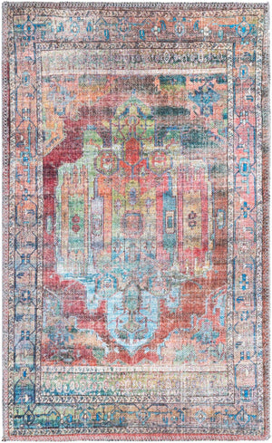 Washable Multicolor 2' x 3' 1 Maahru Rectangle Area Rug Easy to Clean Stain Resistant & Durable Polyester Chenille Carpet for Living, Dining, Bedrooms, Kitchen for Sale at Rug Engine
