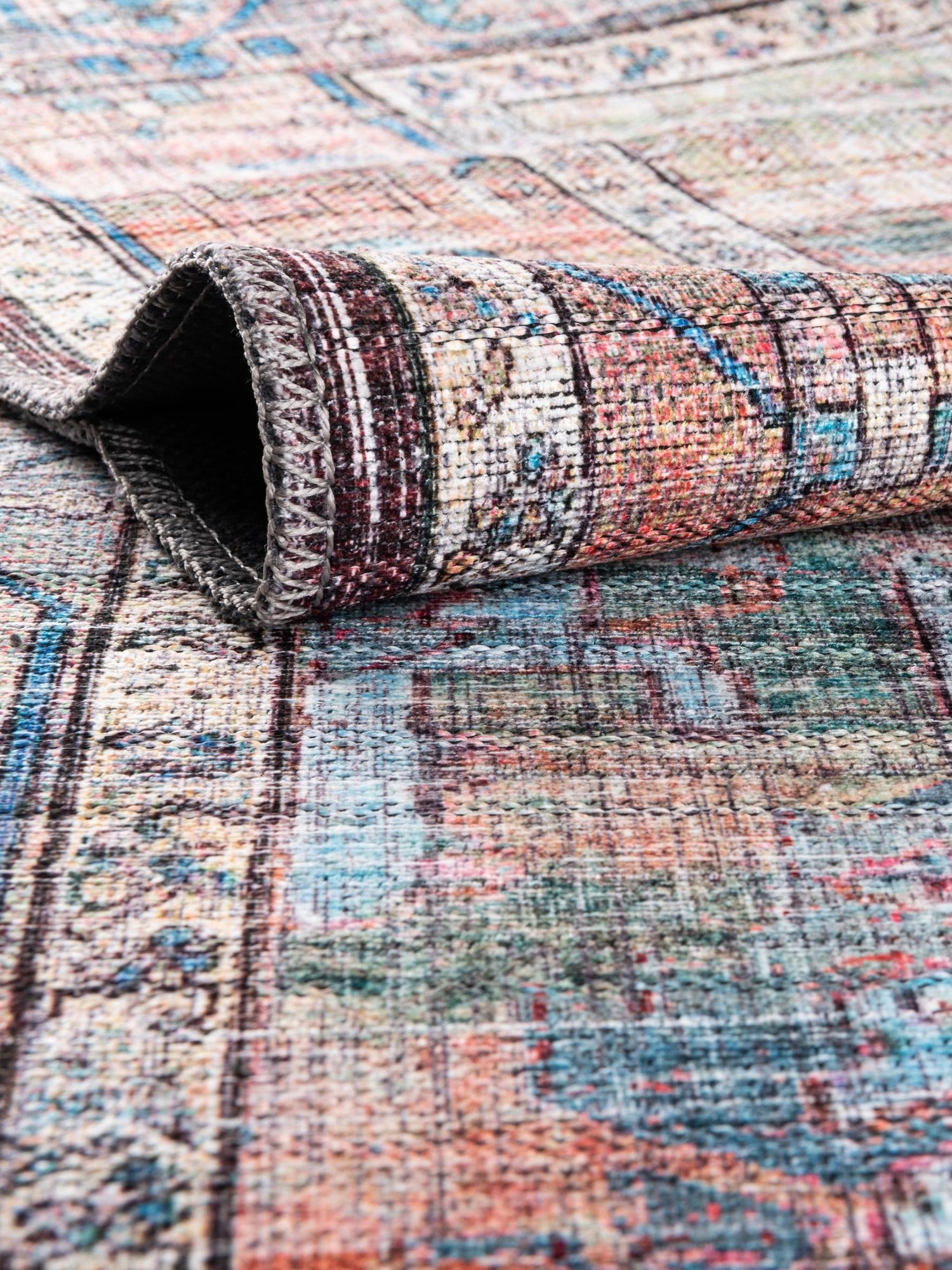 Washable Multicolor 2' x 3' 1 Maahru Oval Area Rug Easy to Clean Stain Resistant & Durable Polyester Chenille Carpet for Living, Dining, Bedrooms, Kitchen for Sale at Rug Engine