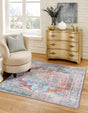 Washable Multicolor 5' 3 x 5' 3 Maahru Square Area Rug Easy to Clean Stain Resistant & Durable Polyester Chenille Carpet for Living, Dining, Bedrooms, Kitchen for Sale at Rug Engine