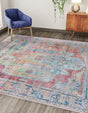 Washable Multicolor 7' 10 x 7' 10 Maahru Square Area Rug Easy to Clean Stain Resistant & Durable Polyester Chenille Carpet for Living, Dining, Bedrooms, Kitchen for Sale at Rug Engine