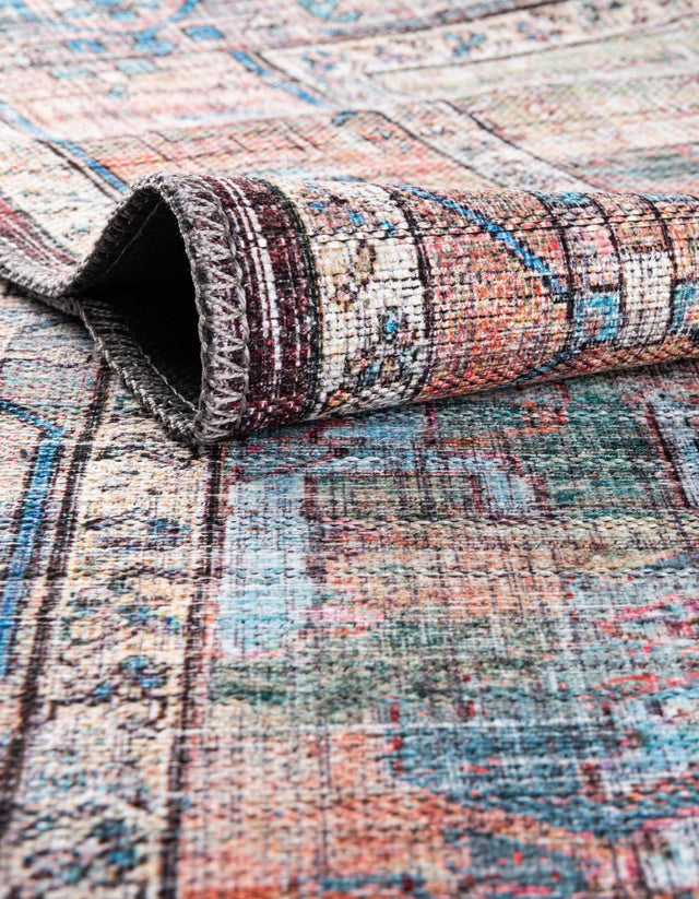 Washable Multicolor 10' 6 x 10' 6 Maahru Round Area Rug Easy to Clean Stain Resistant & Durable Polyester Chenille Carpet for Living, Dining, Bedrooms, Kitchen for Sale at Rug Engine