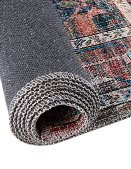 Washable Multicolor 6' 1 x 6' 1 Maahru Round Area Rug Easy to Clean Stain Resistant & Durable Polyester Chenille Carpet for Living, Dining, Bedrooms, Kitchen for Sale at Rug Engine