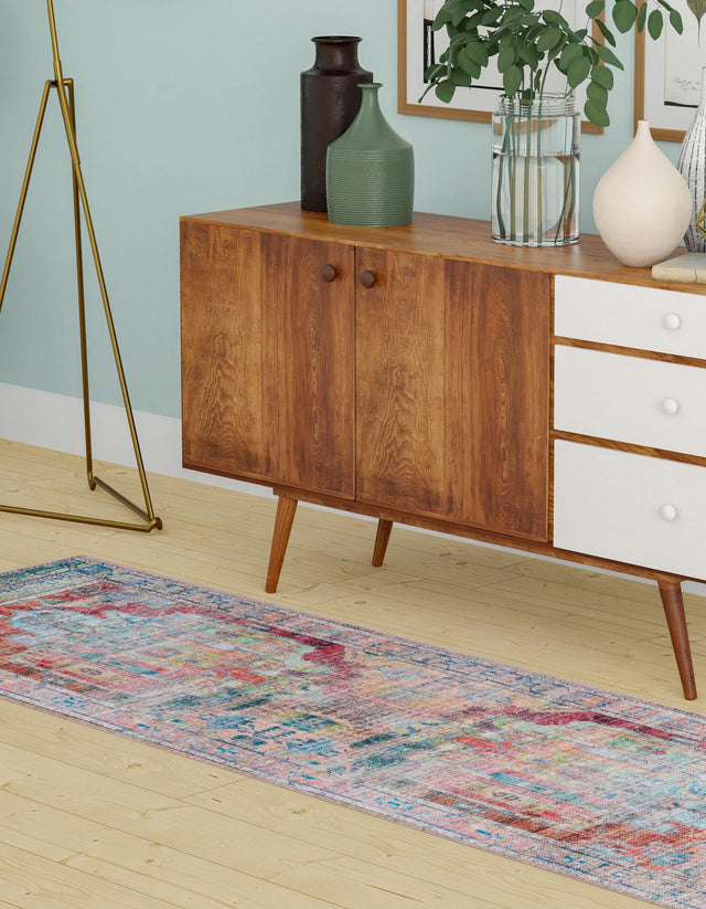 Multicolor 2' x 8' Maahru Washable Runner Rug