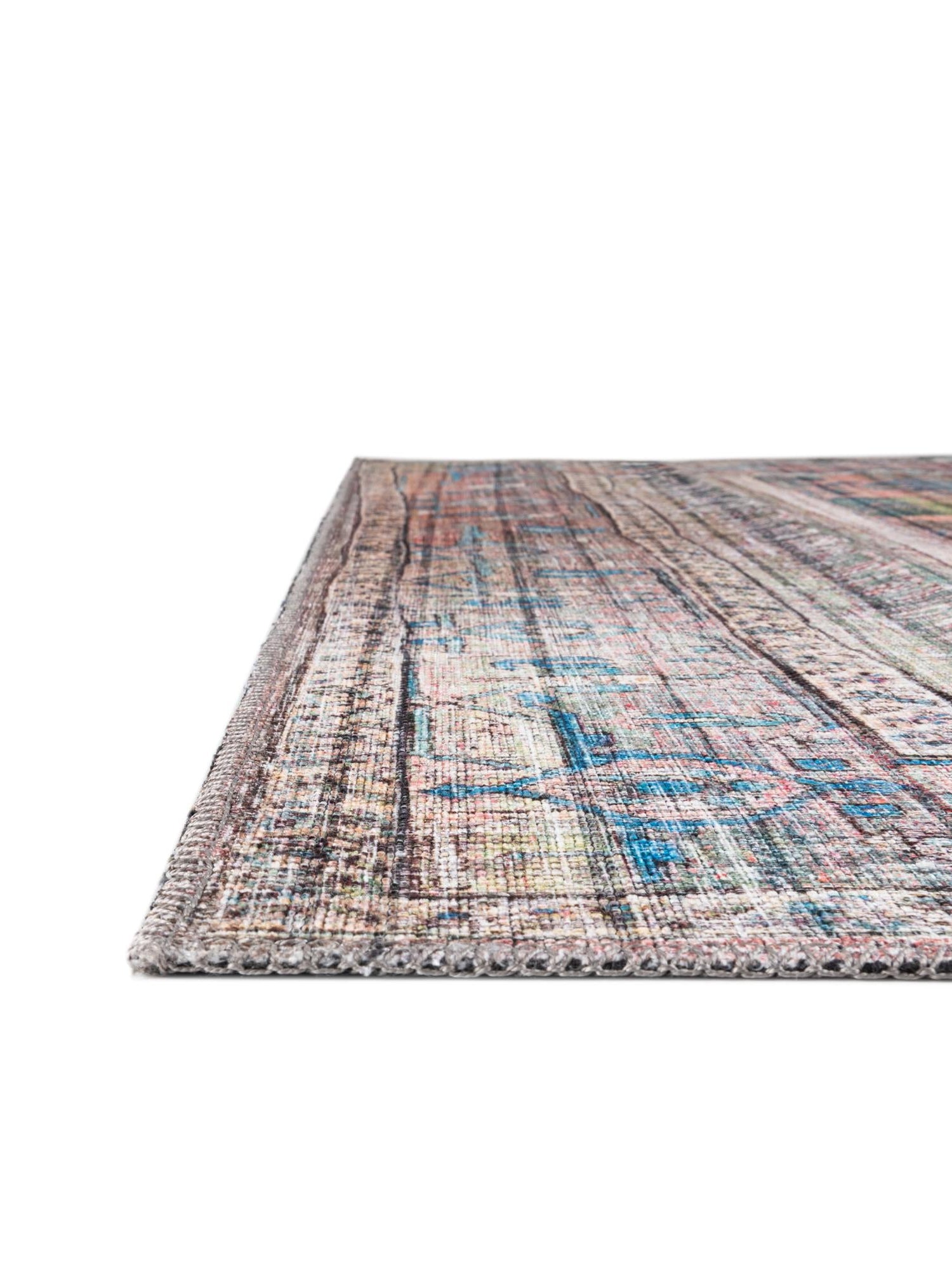 Washable Multicolor 2' 7 x 16' 5 Maahru Runner Area Rug Easy to Clean Stain Resistant & Durable Polyester Chenille Carpet for Living, Dining, Bedrooms, Kitchen for Sale at Rug Engine