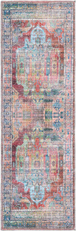 Washable Multicolor 2' x 6' 1 Maahru Runner Area Rug Easy to Clean Stain Resistant & Durable Polyester Chenille Carpet for Living, Dining, Bedrooms, Kitchen for Sale at Rug Engine