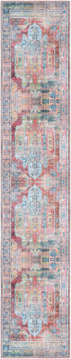 Washable Multicolor 2' x 10' Maahru Runner Area Rug Easy to Clean Stain Resistant & Durable Polyester Chenille Carpet for Living, Dining, Bedrooms, Kitchen for Sale at Rug Engine