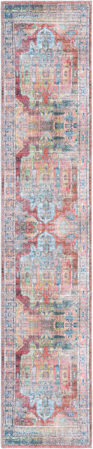 Washable Multicolor 2' 7 x 13' 1 Maahru Runner Area Rug Easy to Clean Stain Resistant & Durable Polyester Chenille Carpet for Living, Dining, Bedrooms, Kitchen for Sale at Rug Engine
