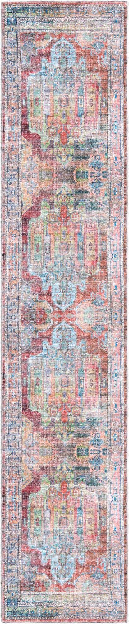 Washable Multicolor 2' 7 x 13' 1 Maahru Runner Area Rug Easy to Clean Stain Resistant & Durable Polyester Chenille Carpet for Living, Dining, Bedrooms, Kitchen for Sale at Rug Engine